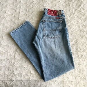 Vintage Lucky Brand Jeans Mens 29x32 (Tag 30) Light Wash 3 Tight Fit Zipper Fly
